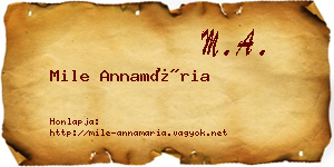 Mile Annamária névjegykártya